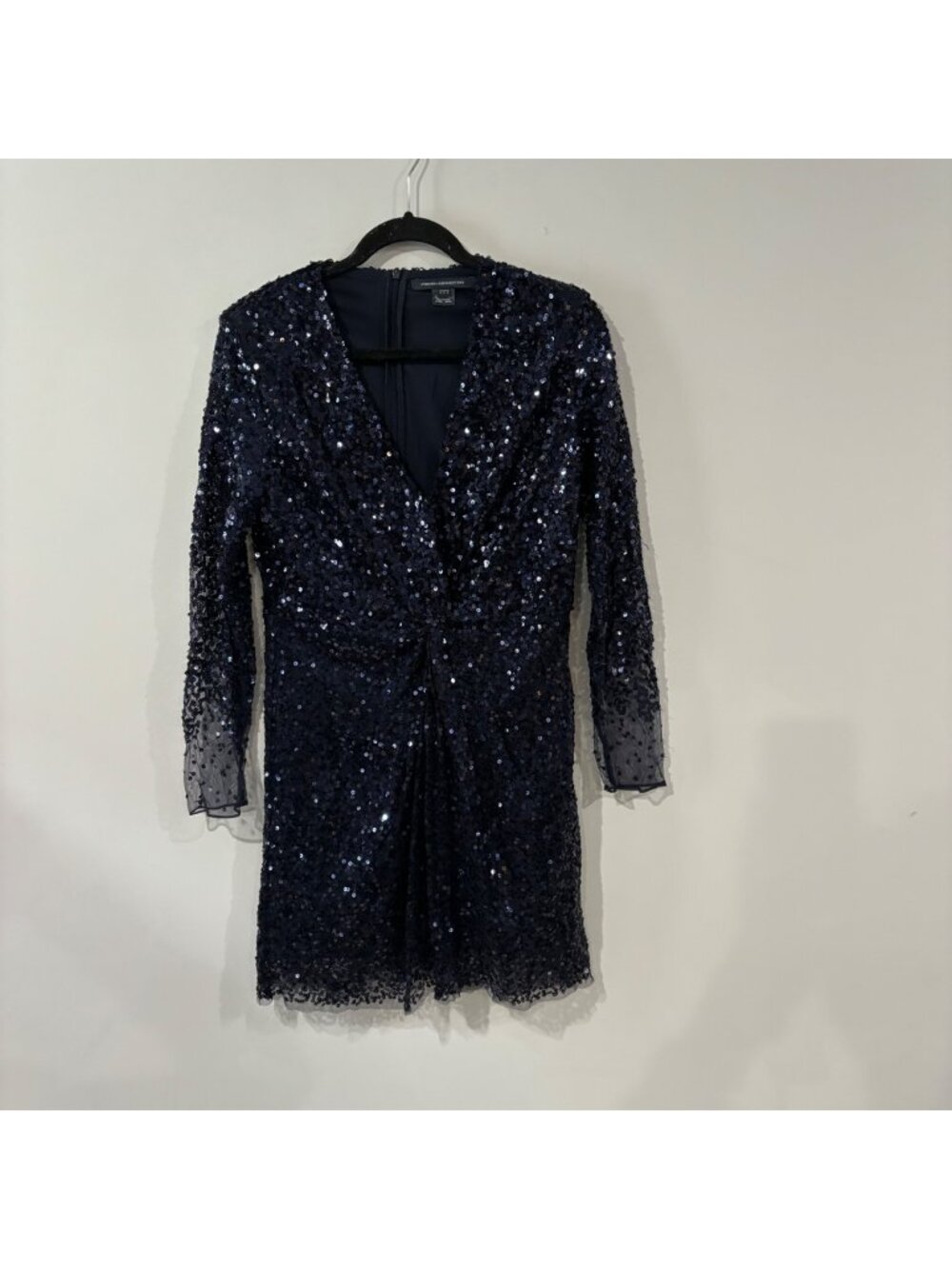 French Connection Cellienne Navy Sequin Mini Dress Size 8